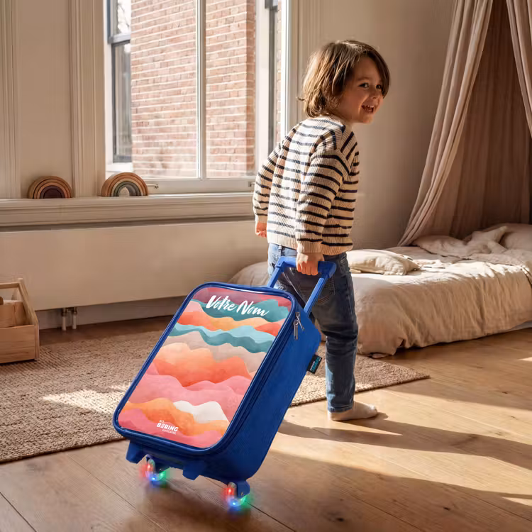Valise enfant avec nom - Bleu - Vagues - Colorées - Abstraites — 2