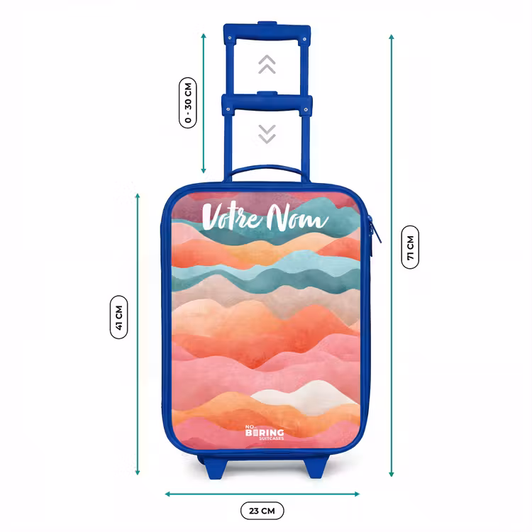 Valise enfant avec nom - Bleu - Vagues - Colorées - Abstraites — 6