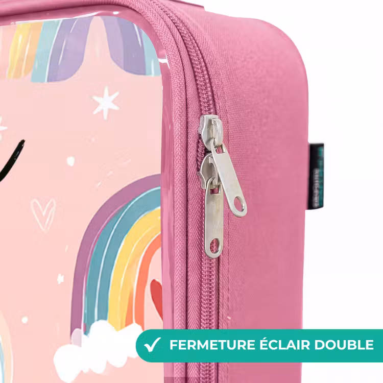 Valise enfant avec nom - Rose - Arc-en-ciel - Motif - Pastel — 7