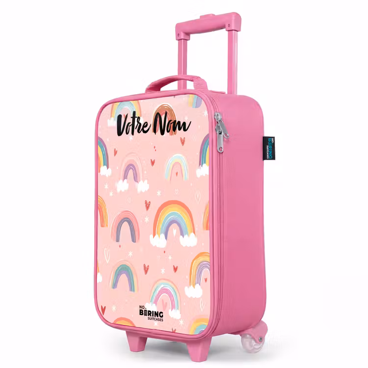 Valise enfant avec nom - Rose - Arc-en-ciel - Motif - Pastel — 8