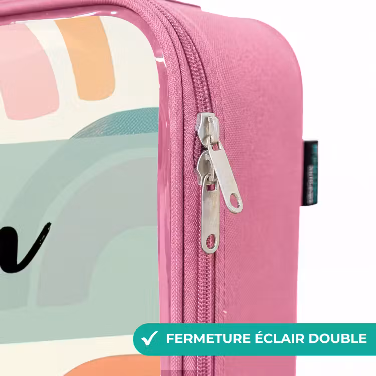 Valise enfant avec nom - Rose - Arc-en-ciel - Pastel - Motif — 7