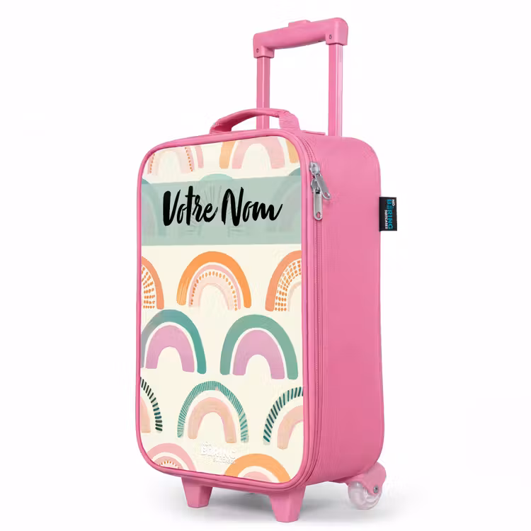Valise enfant avec nom - Rose - Arc-en-ciel - Pastel - Motif — 8