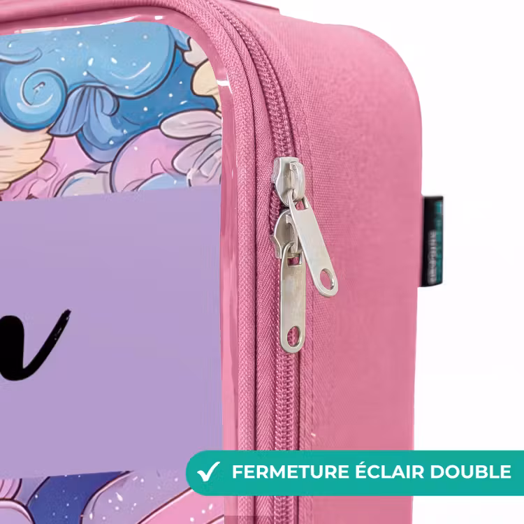 Valise enfant avec nom - Rose - Arcs-en-ciel - Fleurs - Couleurs — 7