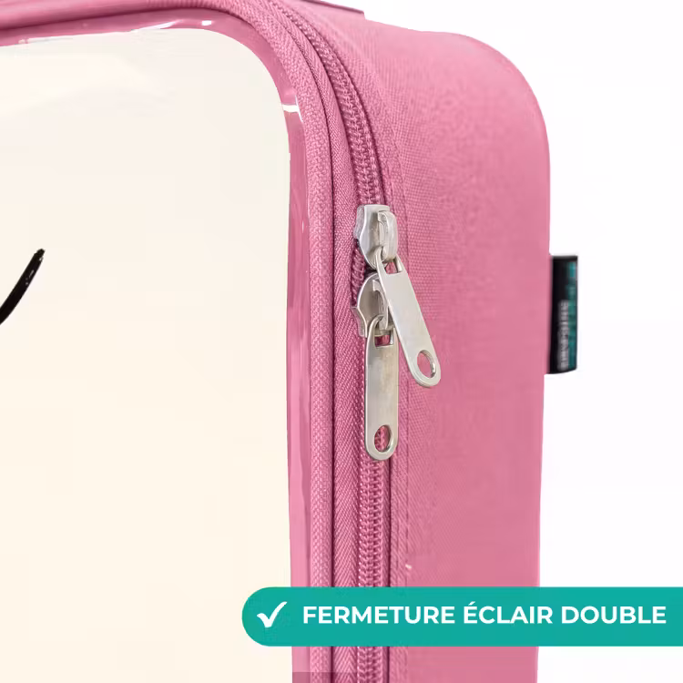 Valise enfant avec nom - Rose - Camion-benne - Signé - Jaune — 7