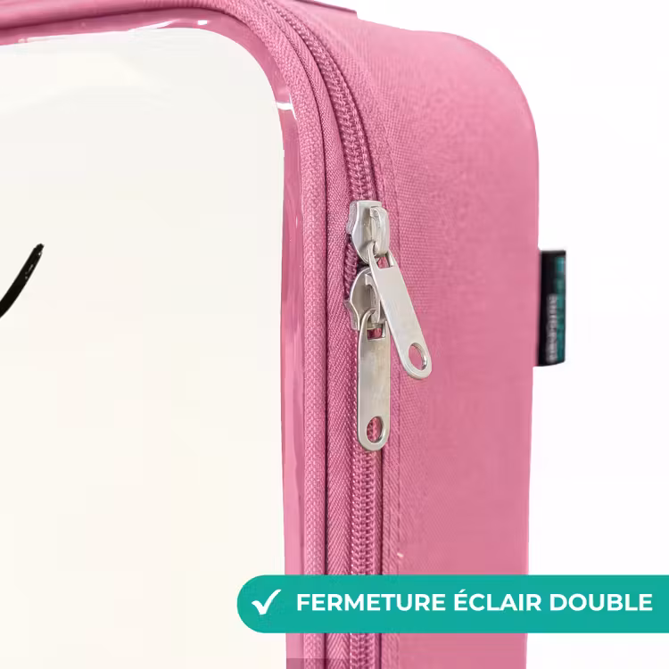 Valise enfant avec nom - Rose - Grue à tour - Signée - Orange — 7