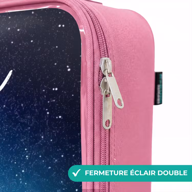 Valise enfant avec nom - Rose - Licorne - Étoiles - Bleu — 7