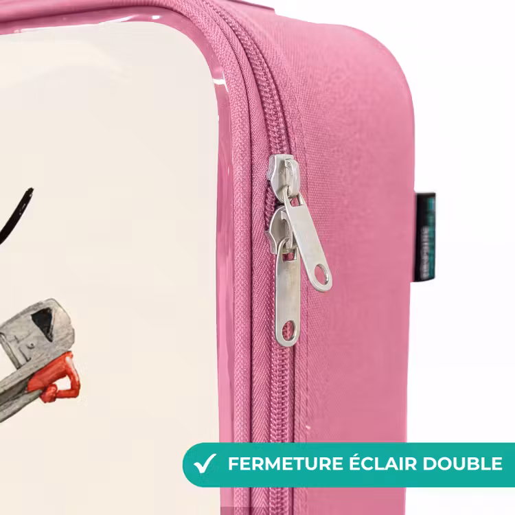 Valise enfant avec nom - Rose - Véhicule de pompiers - Signé - Rouge — 7