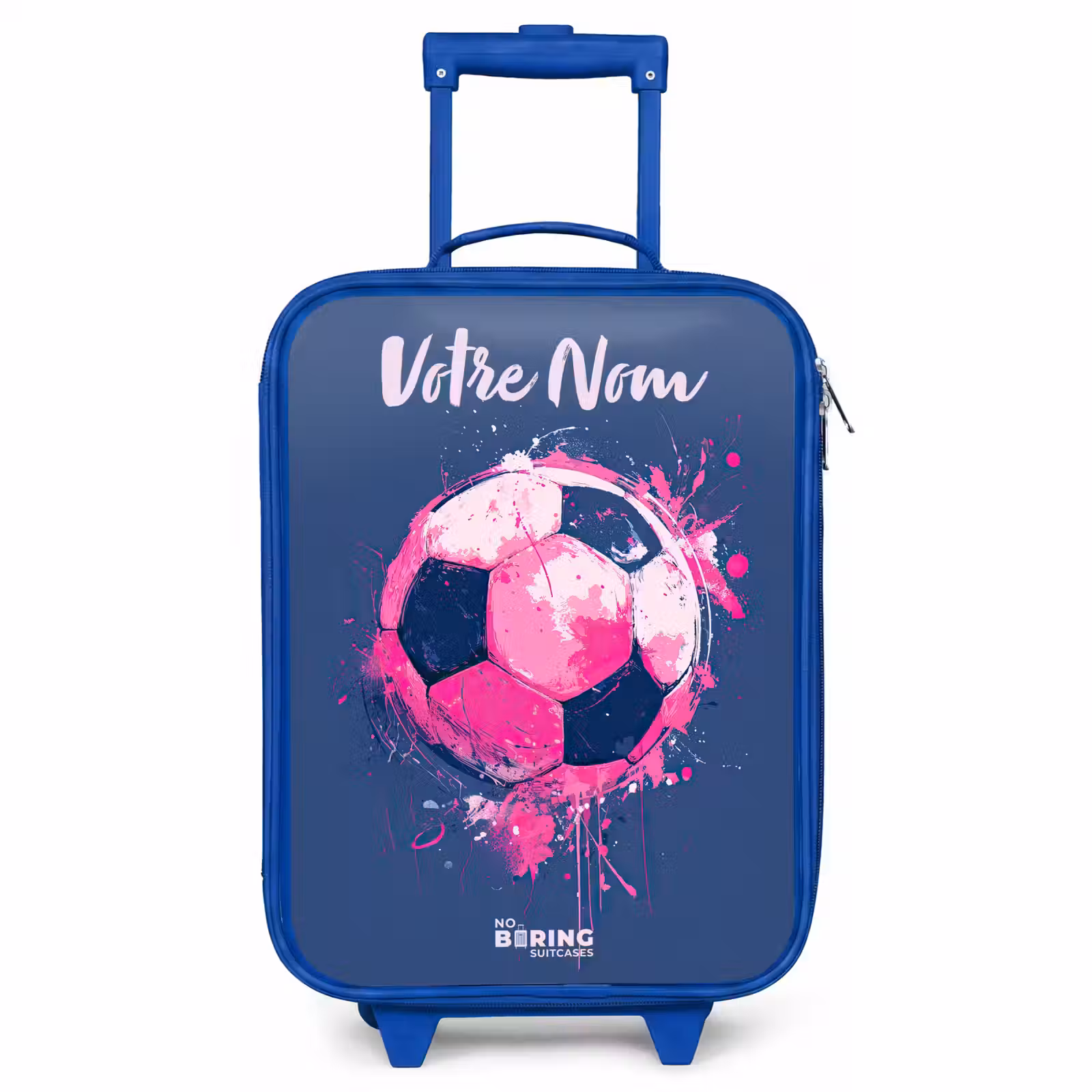Valise enfant avec nom - Bleu - Football vibes - Peinture - Rose - Bleu — 1