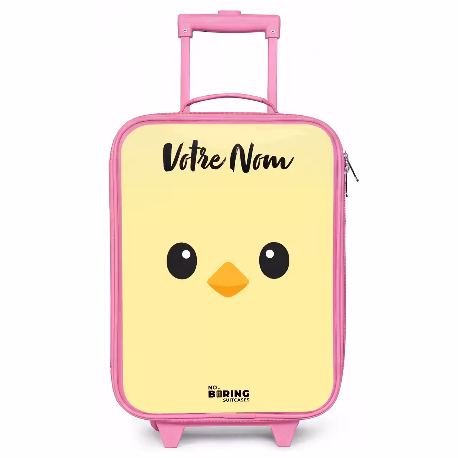 Valise enfant avec nom - Rose - Kawai - Chick - Jaune — 1