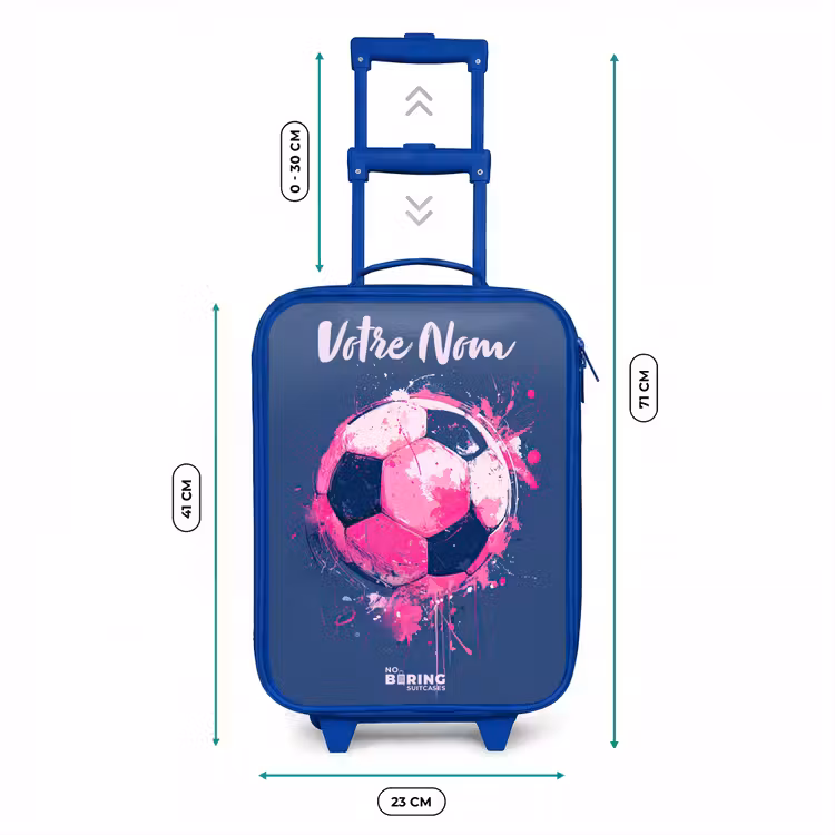 Valise enfant avec nom - Bleu - Football vibes - Peinture - Rose - Bleu — 6