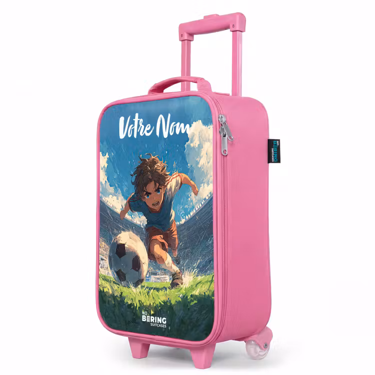 Valise enfant avec nom - Rose - Football - Pelouse - Stade - Peinture — 8