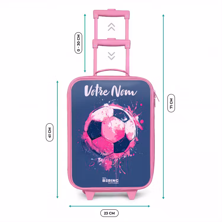 Valise enfant avec nom - Rose - Football vibes - Peinture - Rose - Bleu — 6