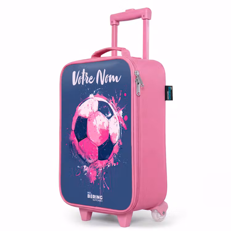 Valise enfant avec nom - Rose - Football vibes - Peinture - Rose - Bleu — 8