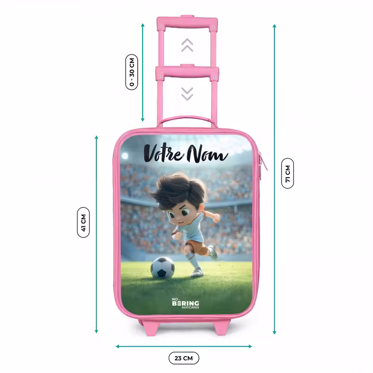Valise enfant avec nom - Rose - Garçon - Stade - Football - Soleil — 6