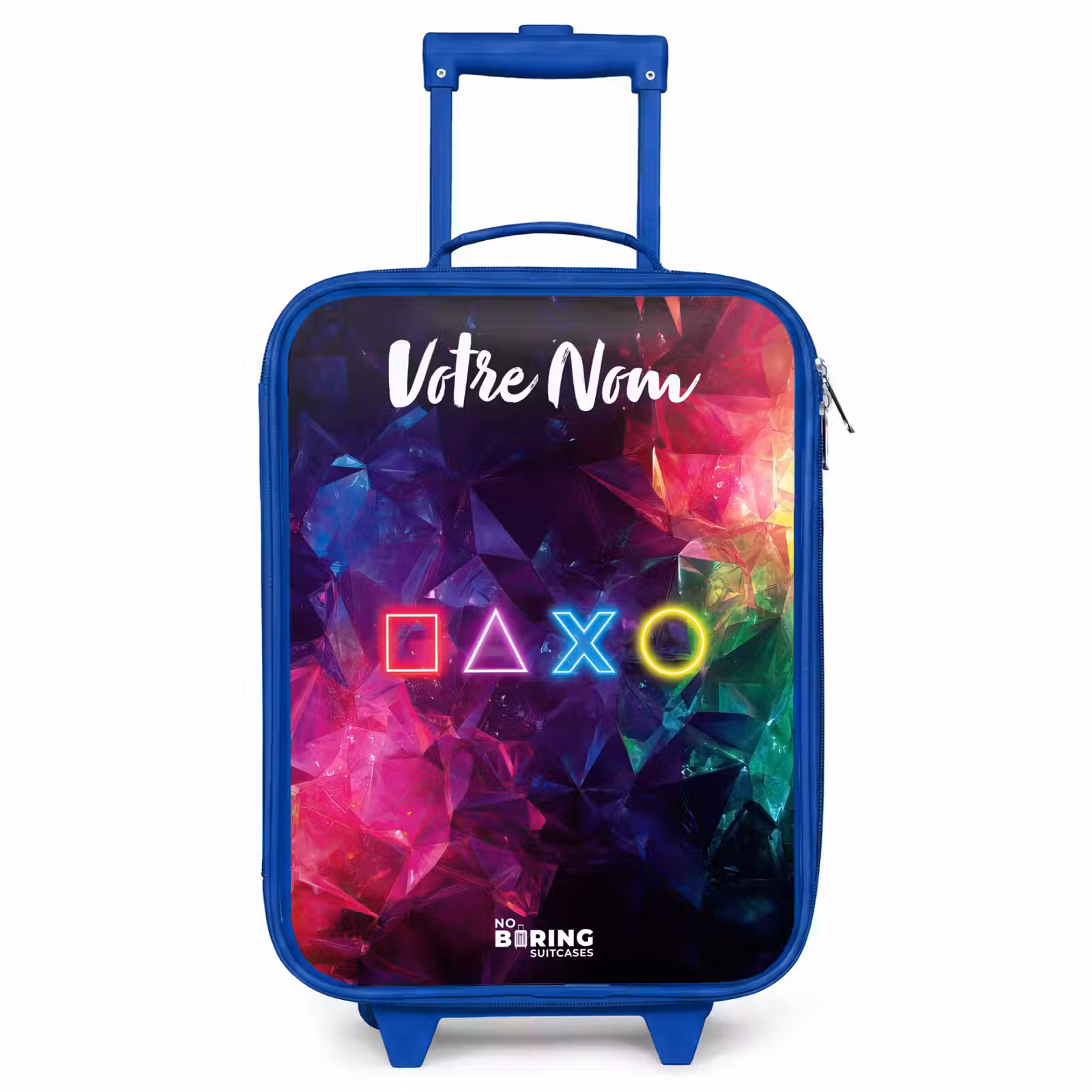 Valise enfant avec nom - Bleu - Symboles - Jeu - Coloré — 1