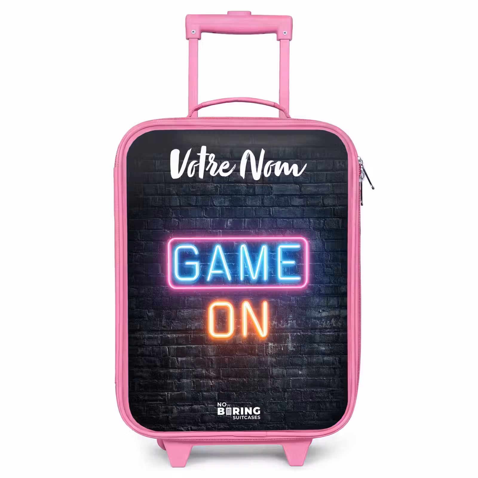 Valise enfant avec nom - Rose - Jeu - Néon - Mur — 1