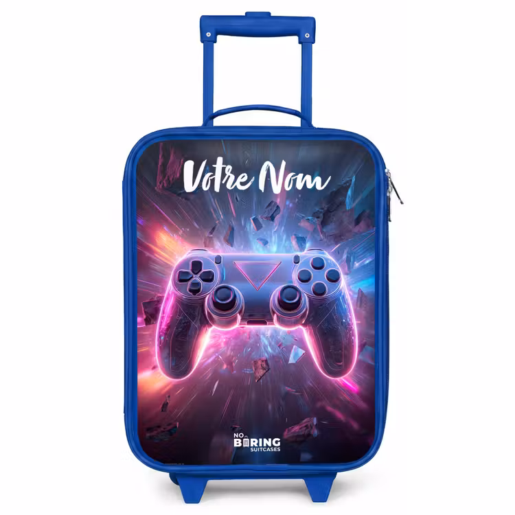 Valise enfant avec nom - Bleu - Contrôleur - Neon - Jeu — 1