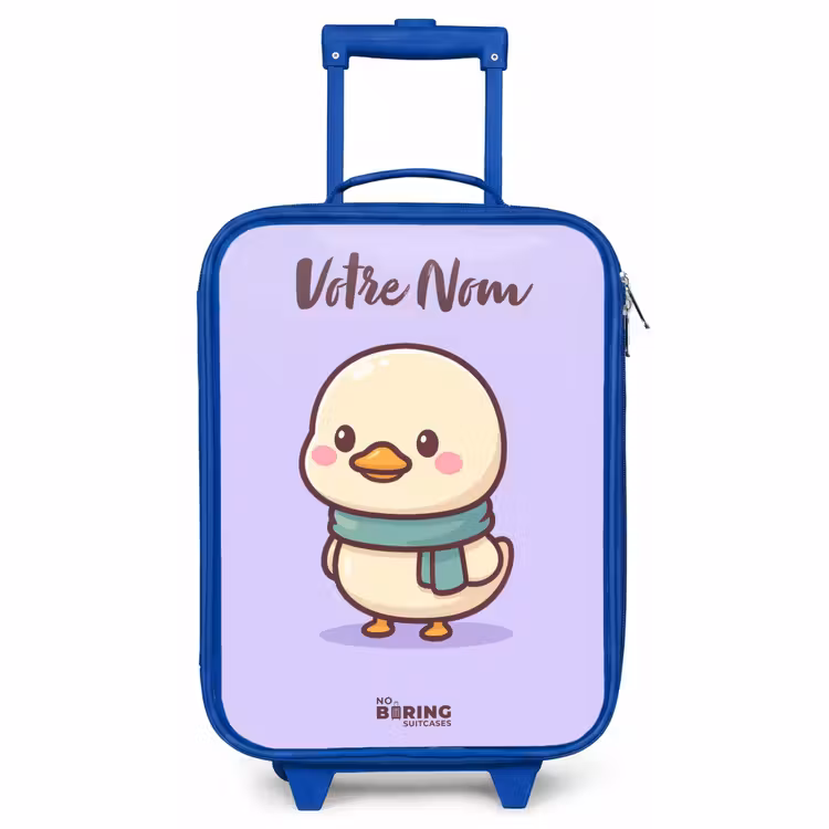 Valise enfant avec nom - Bleu - Kawai - Canard - Echarpe — 1