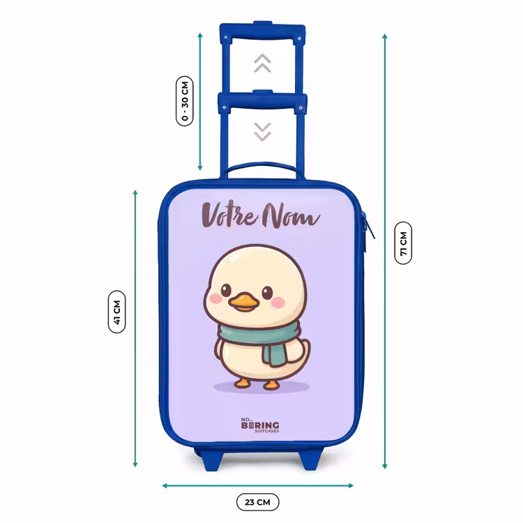 Valise enfant avec nom - Bleu - Kawai - Canard - Echarpe — 6