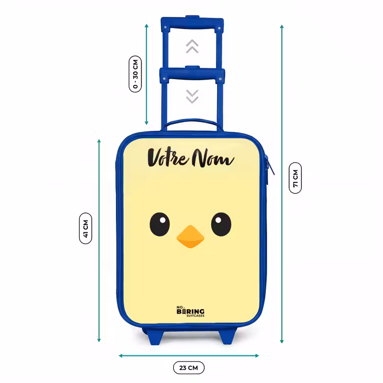 Valise enfant avec nom - Bleu - Kawai - Chick - Jaune — 6
