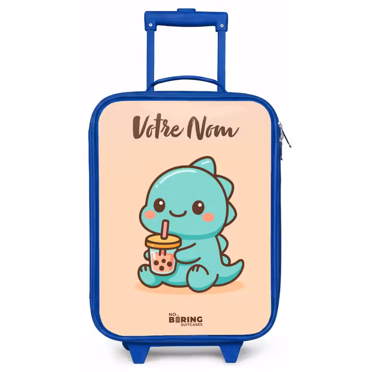 Valise enfant avec nom - Bleu - Kawai - Dino - Bubbletea — 1