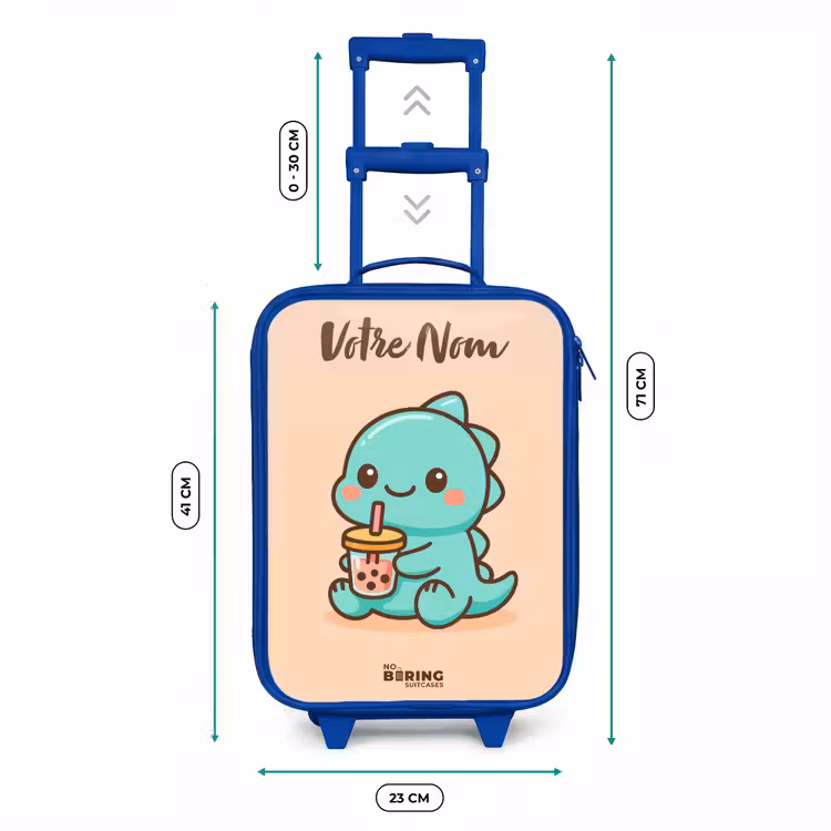 Valise enfant avec nom - Bleu - Kawai - Dino - Bubbletea — 6