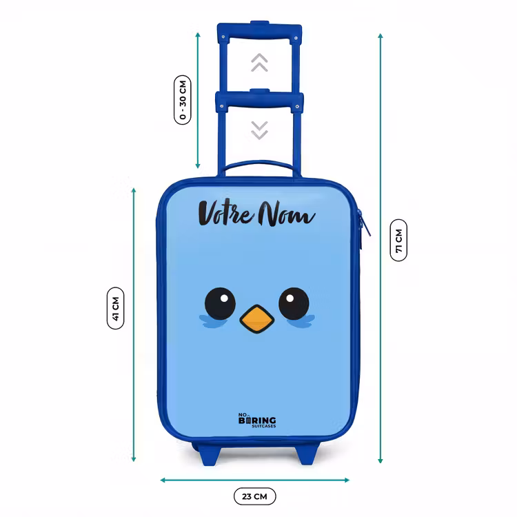 Valise enfant avec nom - Bleu - Kawai - Oiseau - Bleu — 6