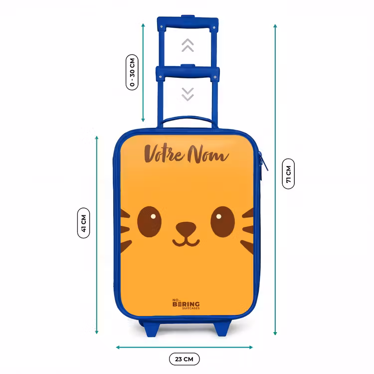 Valise enfant avec nom - Bleu - Kawai - Tiger - Orange — 6