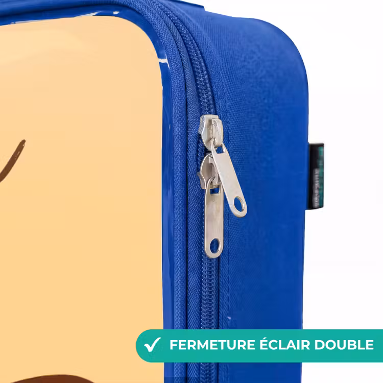 Valise enfant avec nom - Bleu - Kawai - Vache - Marron — 7