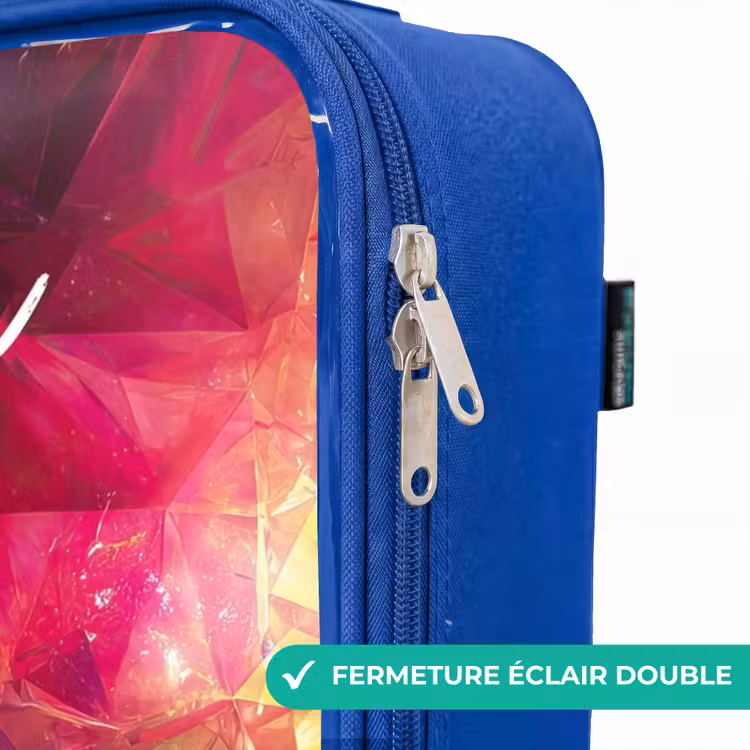 Valise enfant avec nom - Bleu - Symboles - Jeu - Coloré — 7