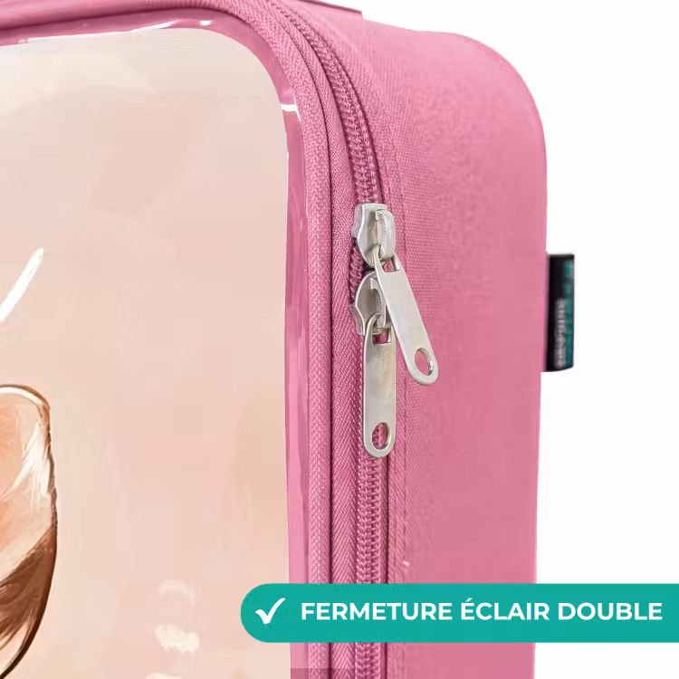 Valise enfant avec nom - Rose - Cerf - Fleurs - Points - Rose — 7