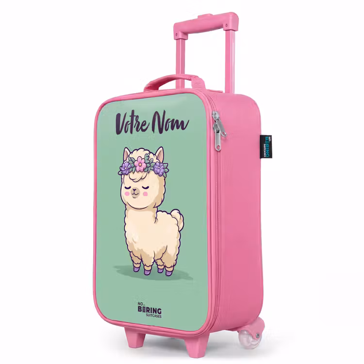 Valise enfant avec nom - Rose - Kawai - Alpaga - Vert — 8