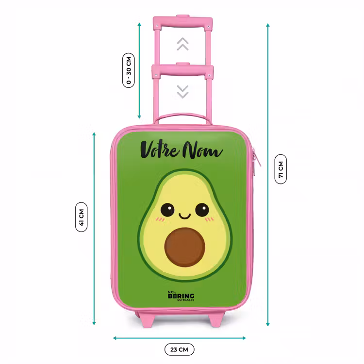 Valise enfant avec nom - Rose - Kawai - Avocado - Vert — 6