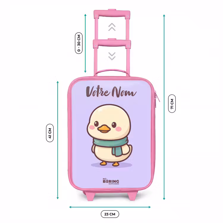 Valise enfant avec nom - Rose - Kawai - Canard - Echarpe — 6