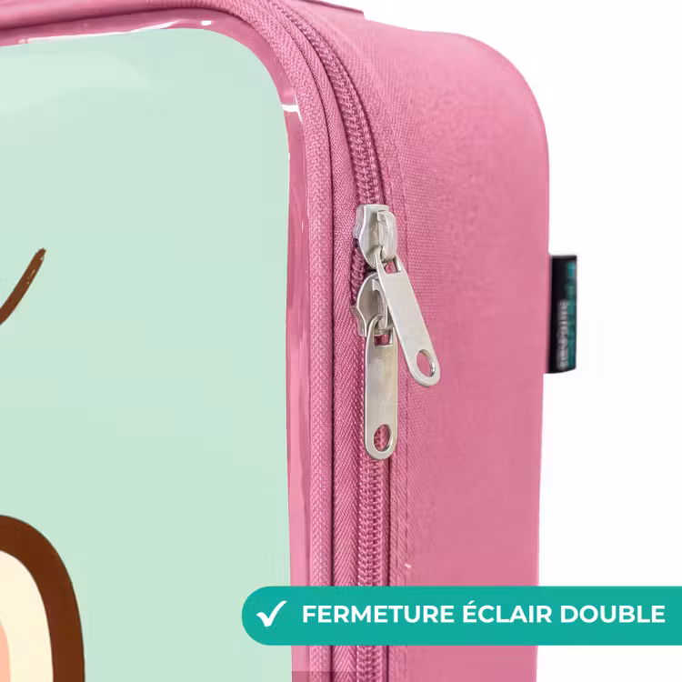 Valise enfant avec nom - Rose - Kawai - Panda rouge - Vert — 7