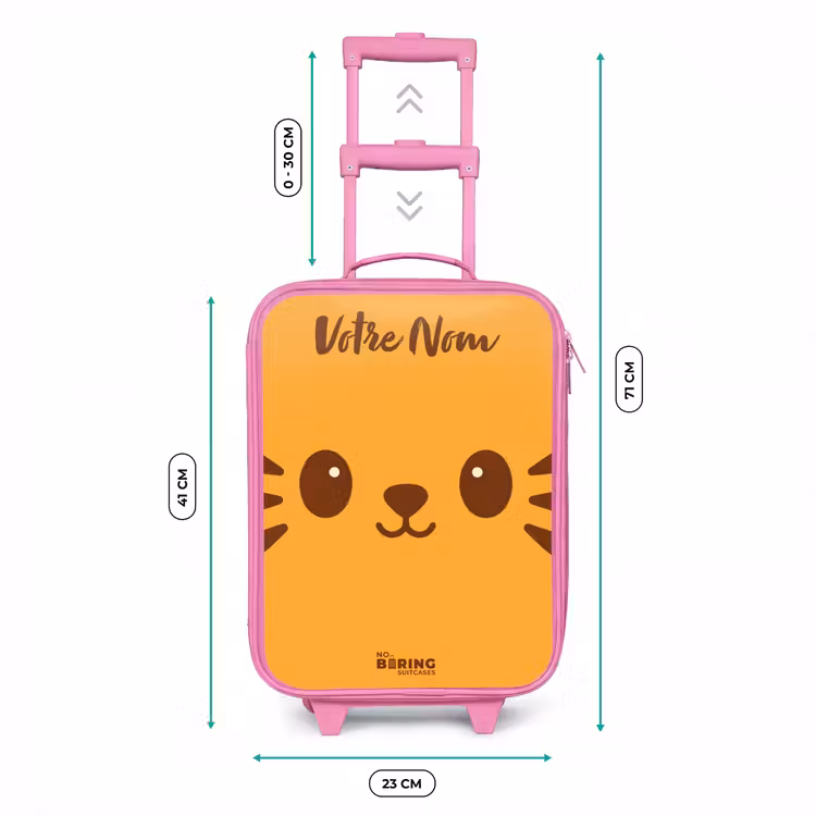 Valise enfant avec nom - Rose - Kawai - Tiger - Orange — 6