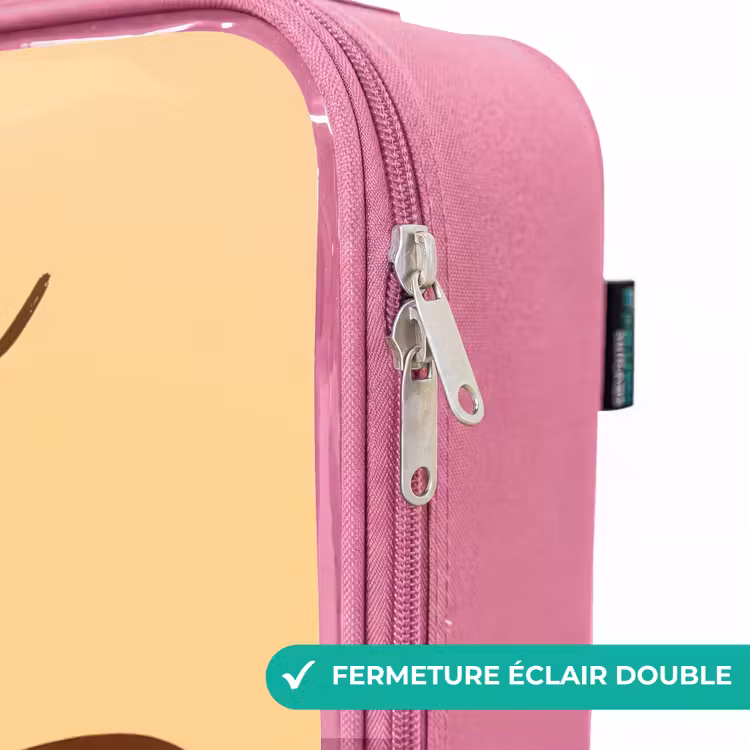 Valise enfant avec nom - Rose - Kawai - Vache - Marron — 7