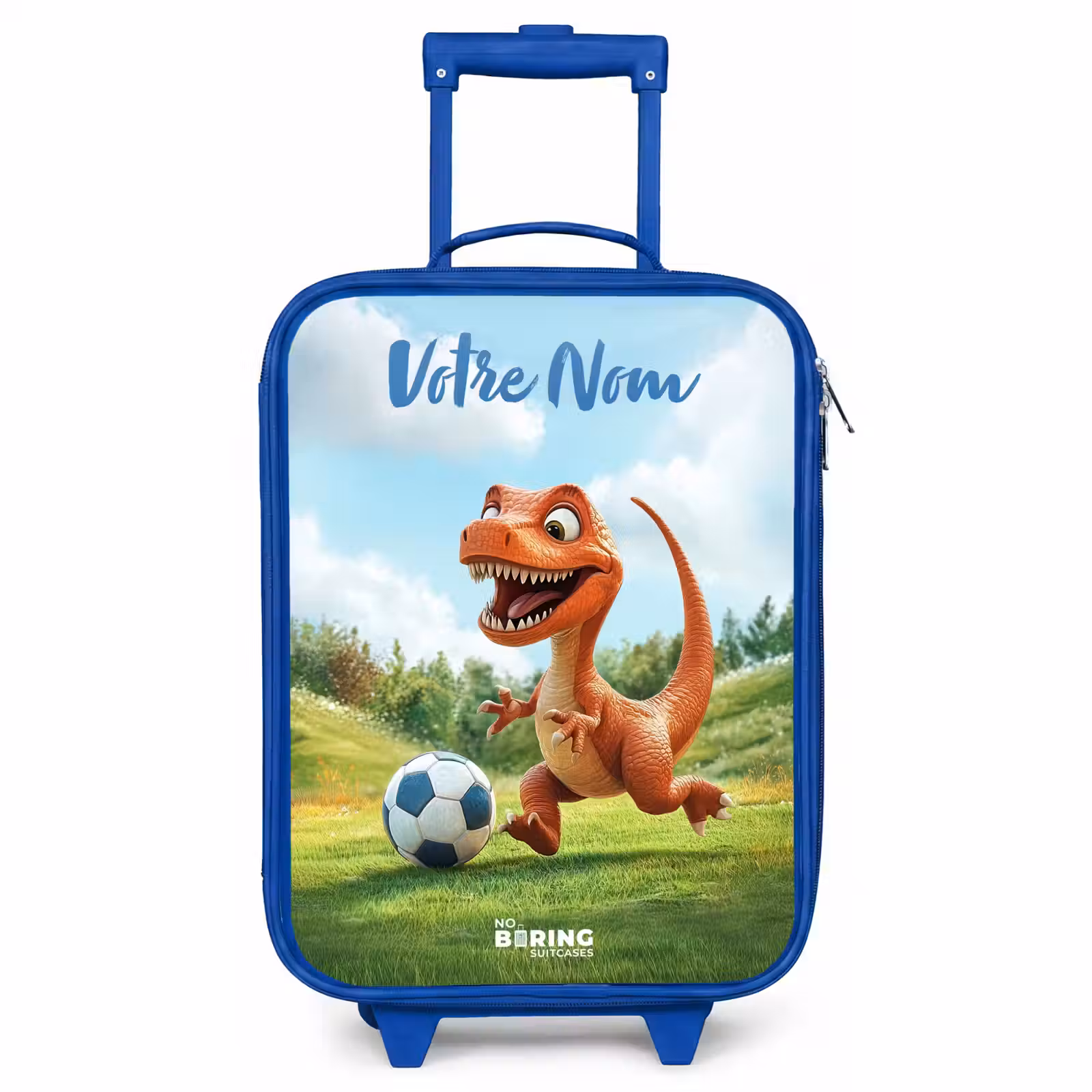 Valise enfant avec nom - Bleu - Football - Dino - Sports — 1