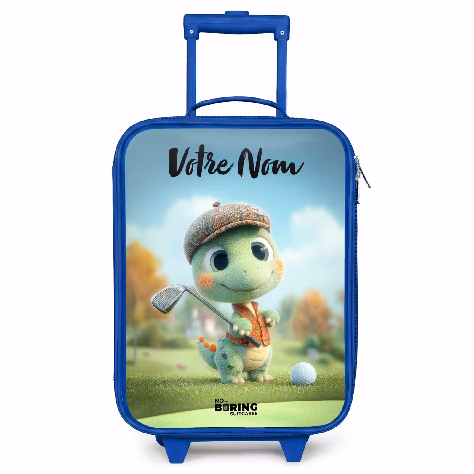 Valise enfant avec nom - Bleu - Golf - Dino - Vert — 1