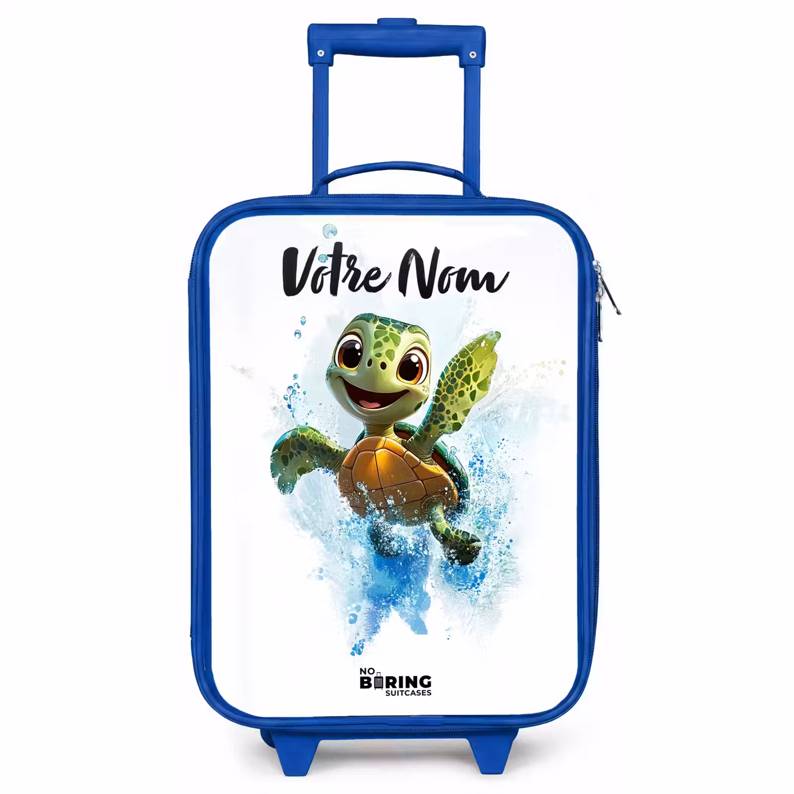Valise enfant avec nom - Bleu - Tortue - Eau - Vert — 1