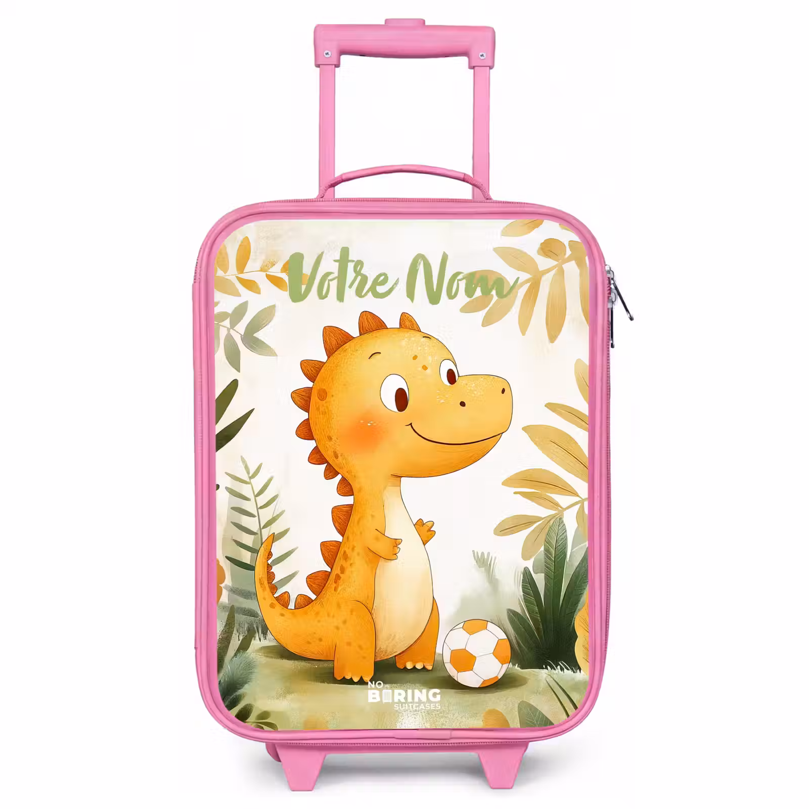 Valise enfant avec nom - Rose - Dino - Football - Orange — 1