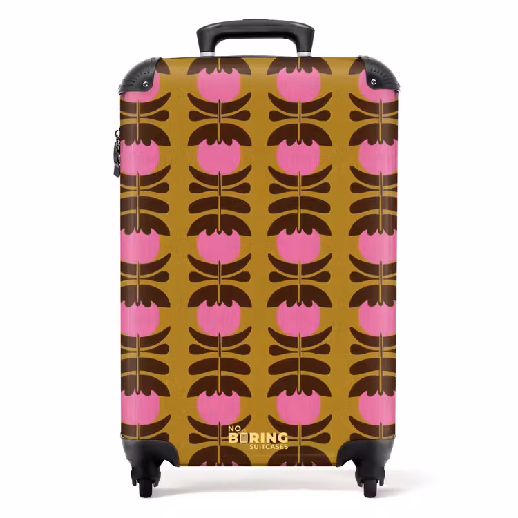 Valise - Abstrait - Fleurs - Rose — 1