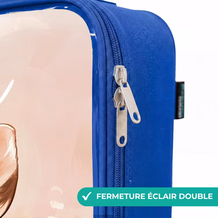 Valise enfant avec nom - Bleu - Cerf - Fleurs - Points - Rose — 7