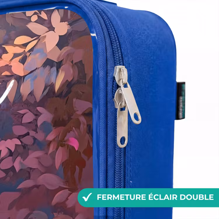 Valise enfant avec nom - Bleu - Cheval - Fleurs - Violet - Papillon — 7