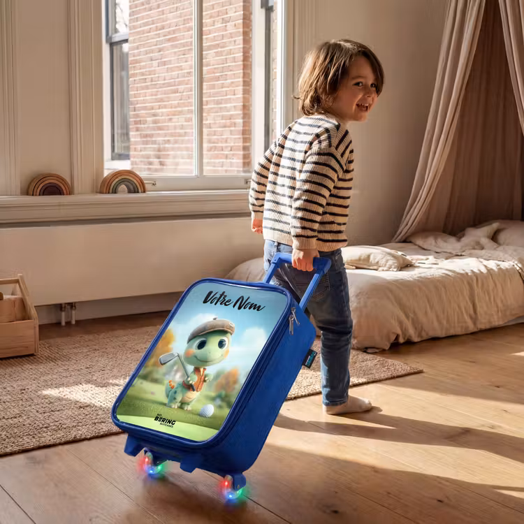 Valise enfant avec nom - Bleu - Golf - Dino - Vert — 2