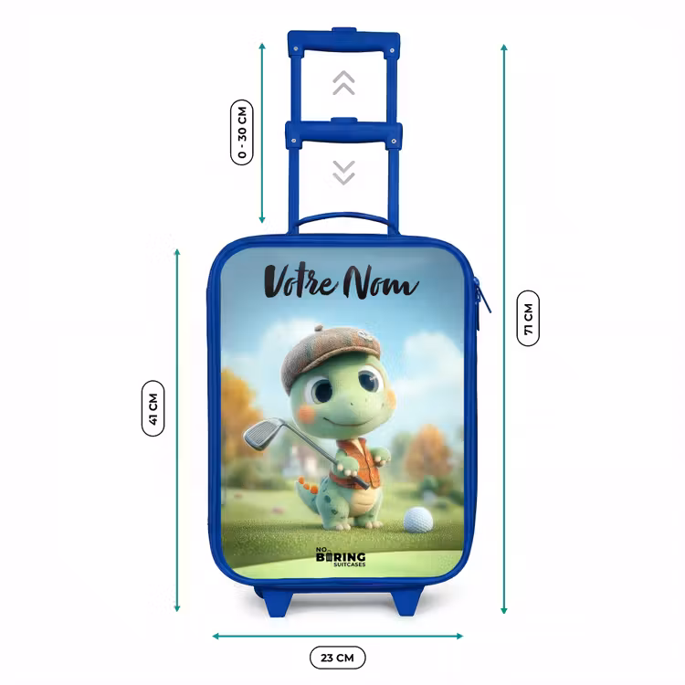 Valise enfant avec nom - Bleu - Golf - Dino - Vert — 6
