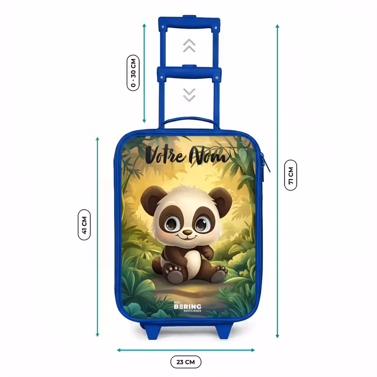 Valise enfant avec nom - Bleu - Panda - Forêt de bambous - Vert — 6
