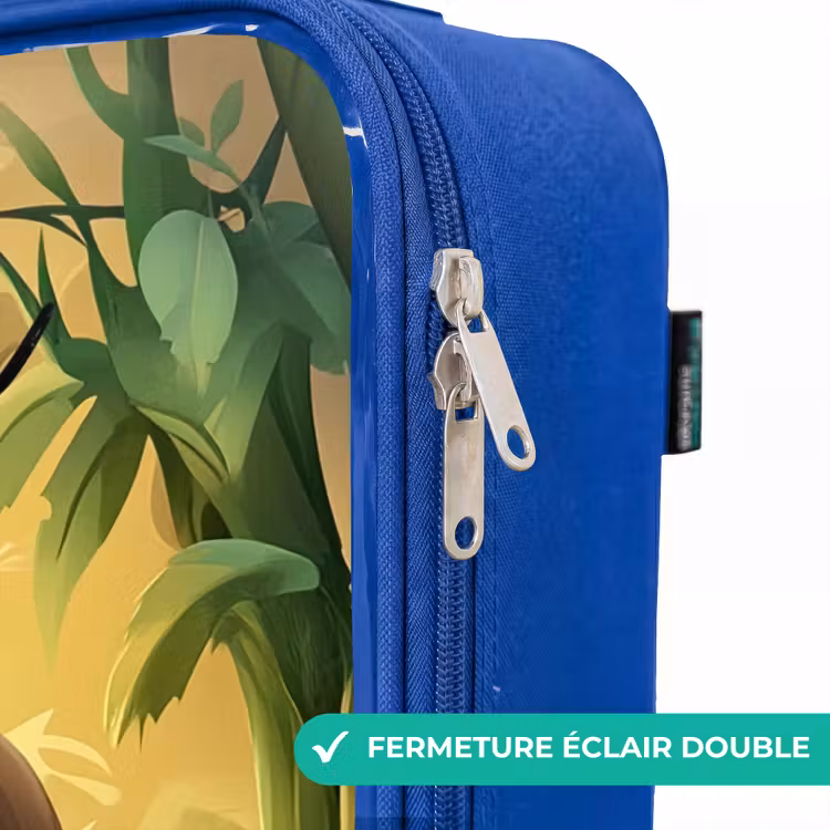 Valise enfant avec nom - Bleu - Panda - Forêt de bambous - Vert — 7