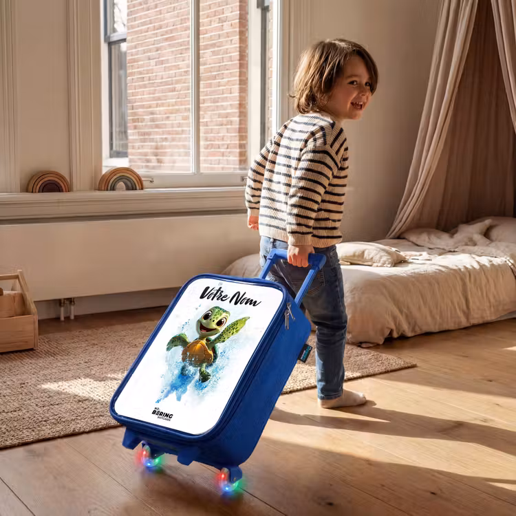 Valise enfant avec nom - Bleu - Tortue - Eau - Vert — 2