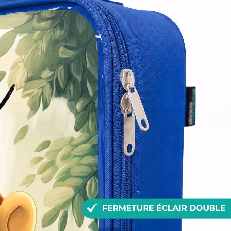 Valise enfant avec nom - Bleu - Zèbre - Singe - Cascade - Rochers — 7